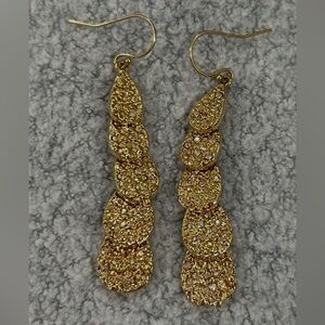 St. John Gold Textured Drop Earrings